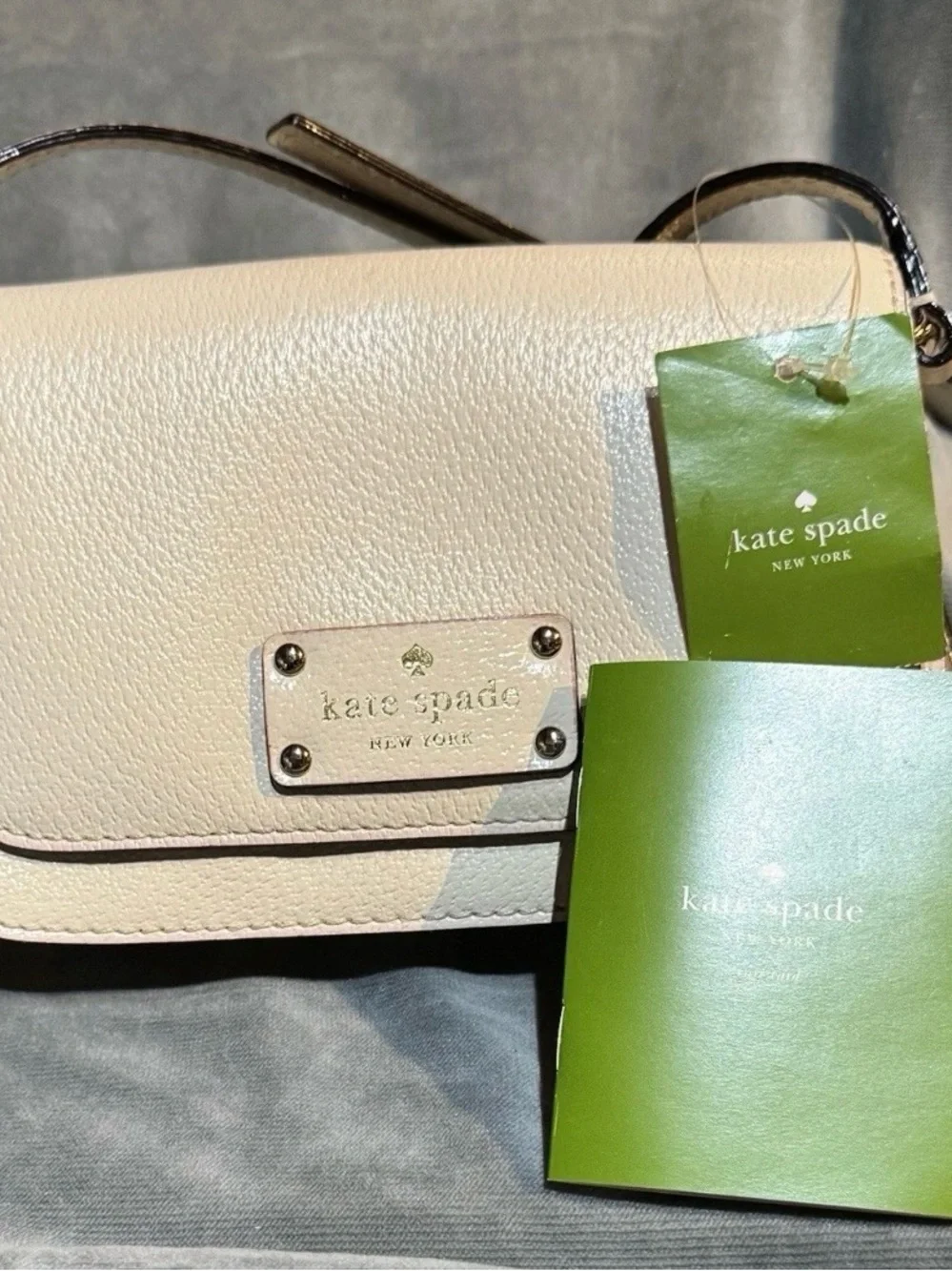 kate spade Cream Pebbled Leather Crossbody Bag Small Fynn Wellesley Porcelain